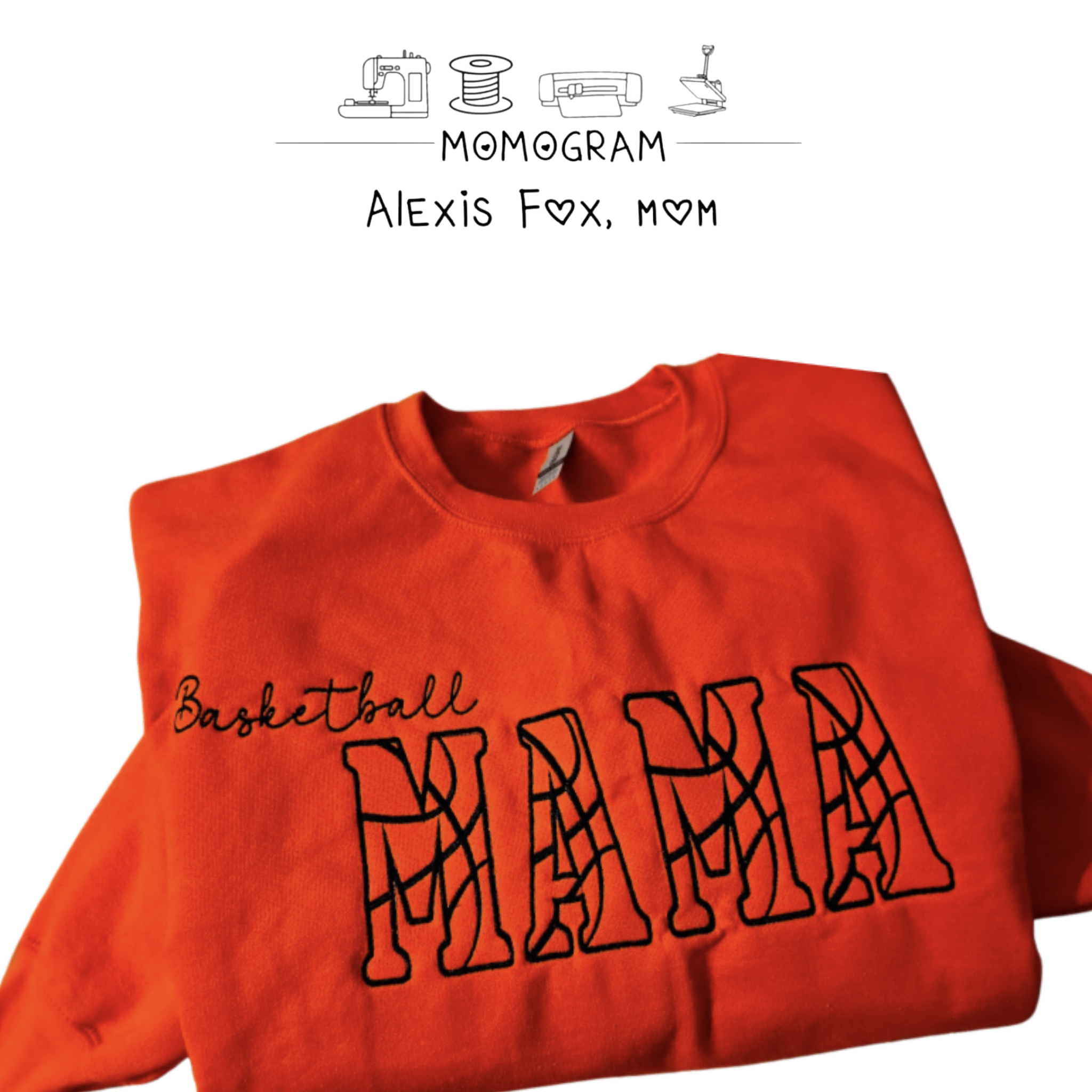 Mammy Sports-Mama Embroidered Sweatshirt – Momogram by A. Fox