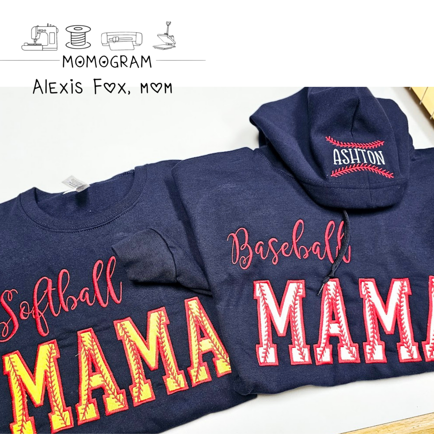 Sports-Mama Embroidered Sweatshirt