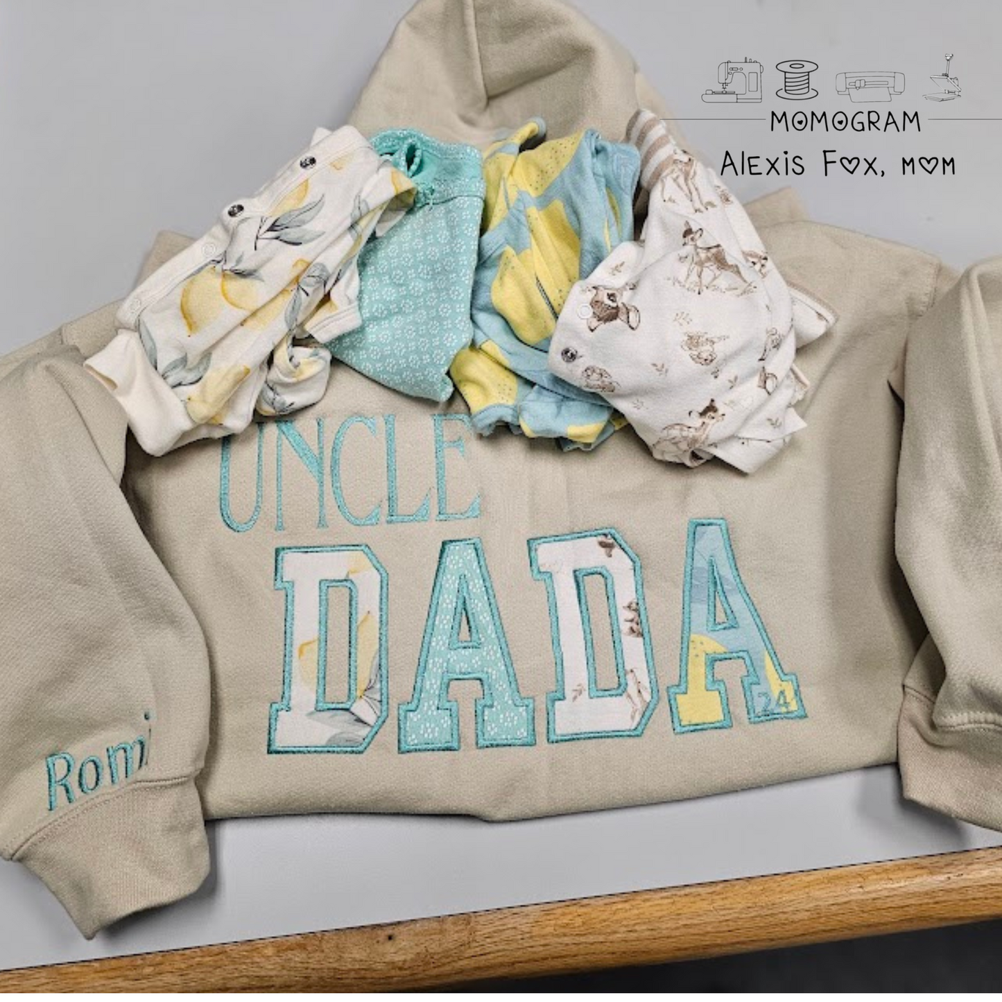 Other Title Embroidered Sweatshirts:  "Uncle Dada, Wifey, etc"